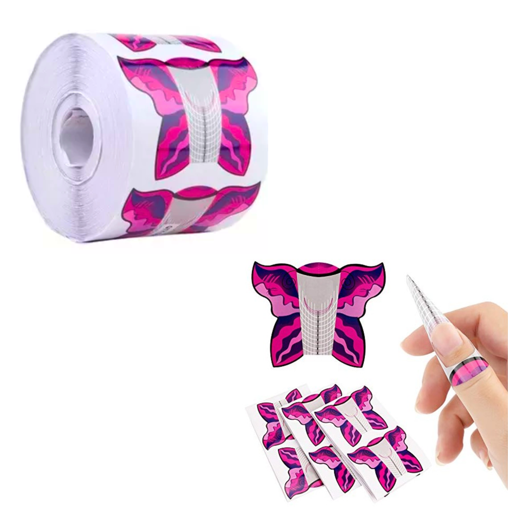 ROLLO DE FORMAS PARA UÑAS MARIPOSA 300 PZAS