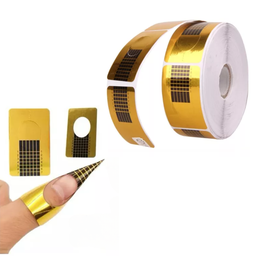 [43-9] ROLLO DE FORMAS PARA UÑA DORADO 500 PZAS